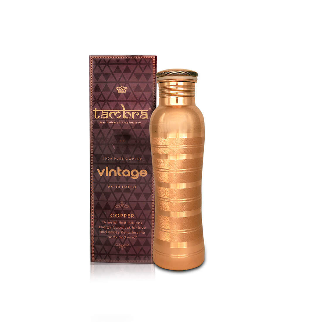 Tambra Vintage Style Luxury Jointless Copper Bottle